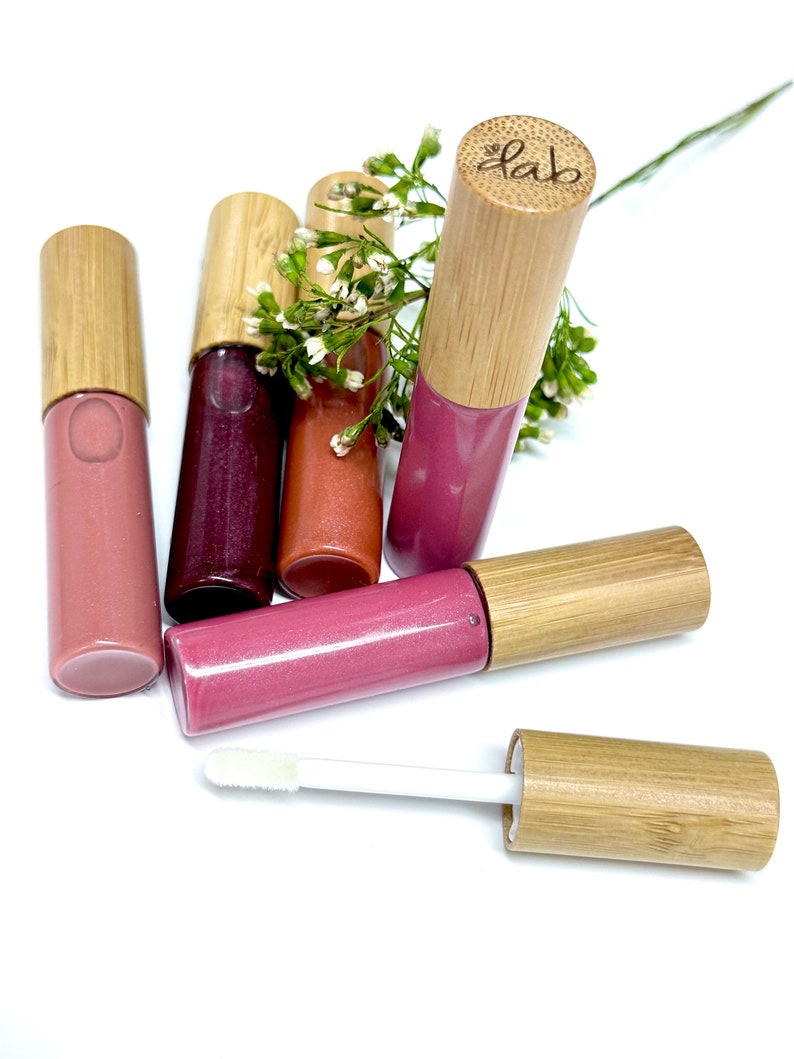 Tinted Lip Gloss, Lip Oil, Food Grade Ingredients, Vegan, Zero Waste image 2