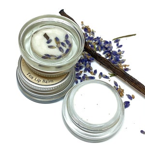 Lavender-Vanilla Tea Lip Balm, Artisan Lip Balm, Edible, Vegan