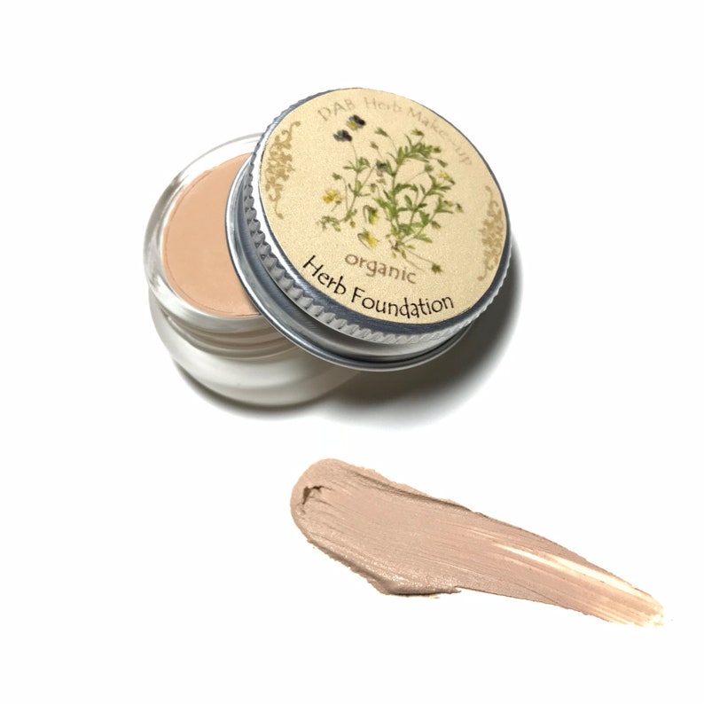 Organic Herb Foundation, NON-Waterproof, Plumps, Hydrates, Heals, Food Grade and Certified Organic Ingredients, Vegan 