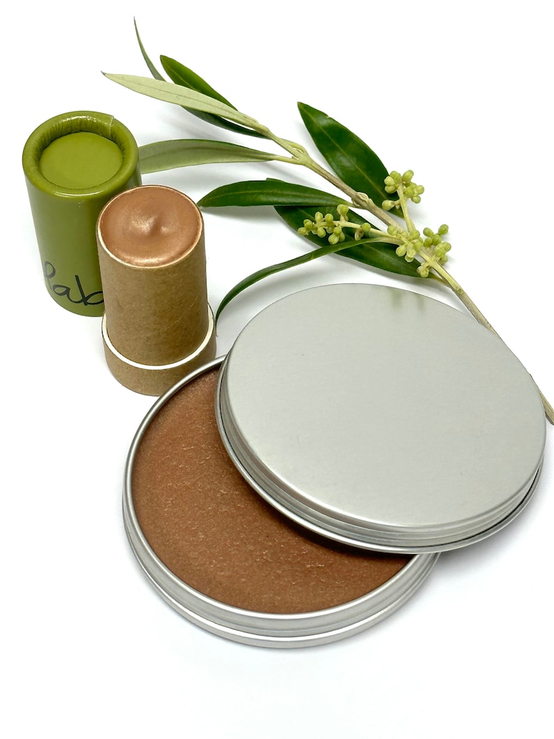 Olive Bronzer, Tanner, Multi-Tasker, 4-in-1 Makeup, Vegan, Plant-Based, Zero-Waste, Cruelty-Free image 5