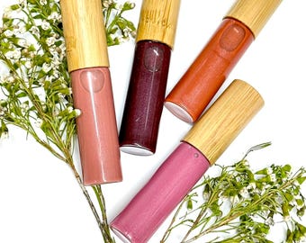 Tinted Lip Gloss, Lip Oil, Food Grade Ingredients, Vegan, Zero Waste