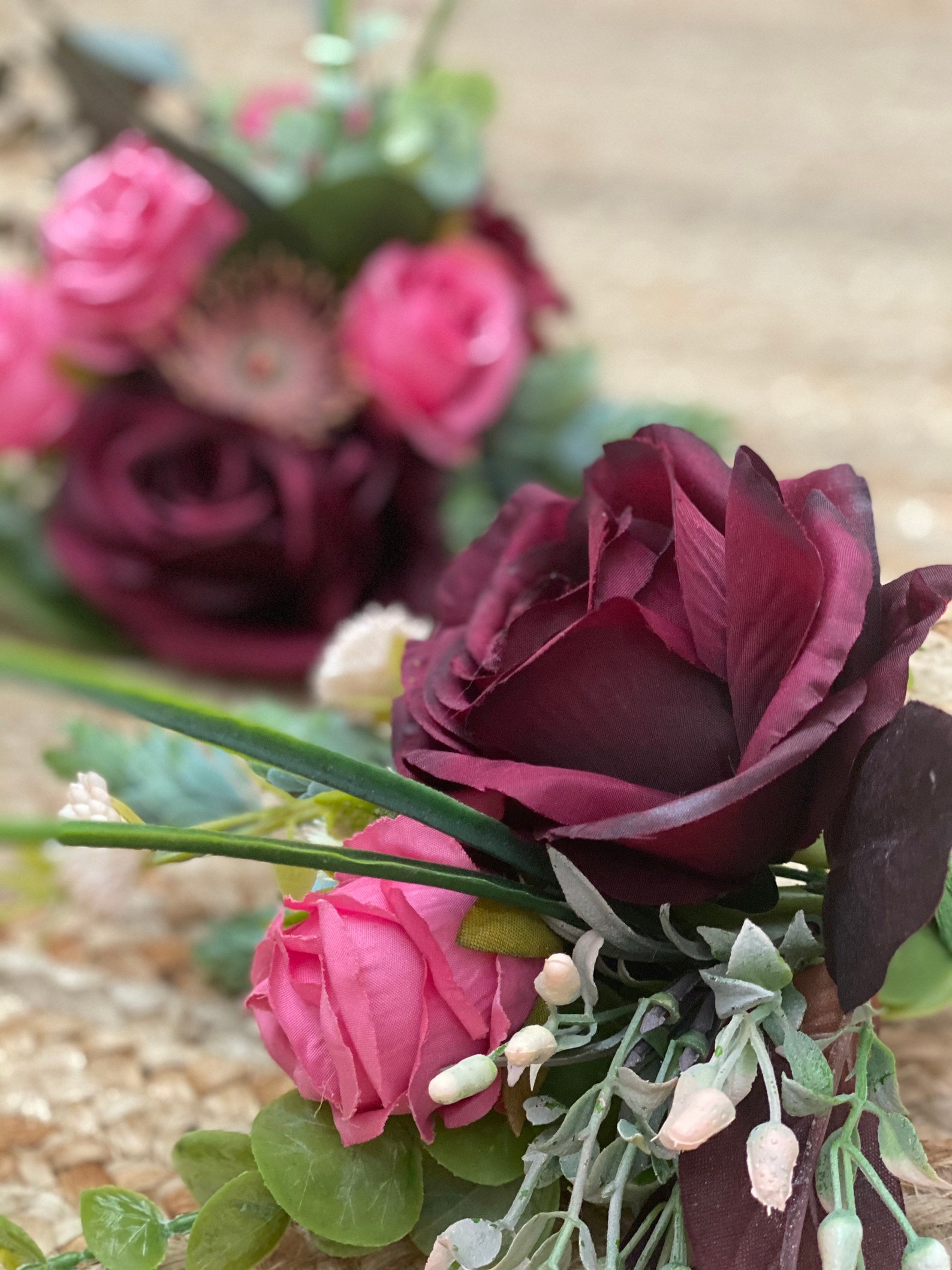 Rustic artificial flower Cake Topper single Etsy