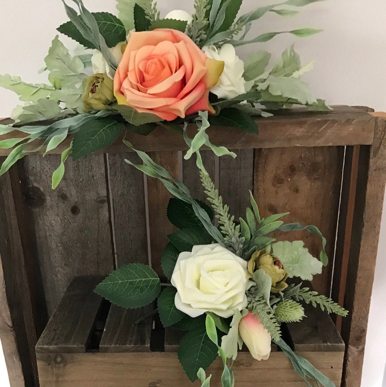 CAKE TOPPER Set. Rustic Artificial Flower TWO Tiered Cake Etsy