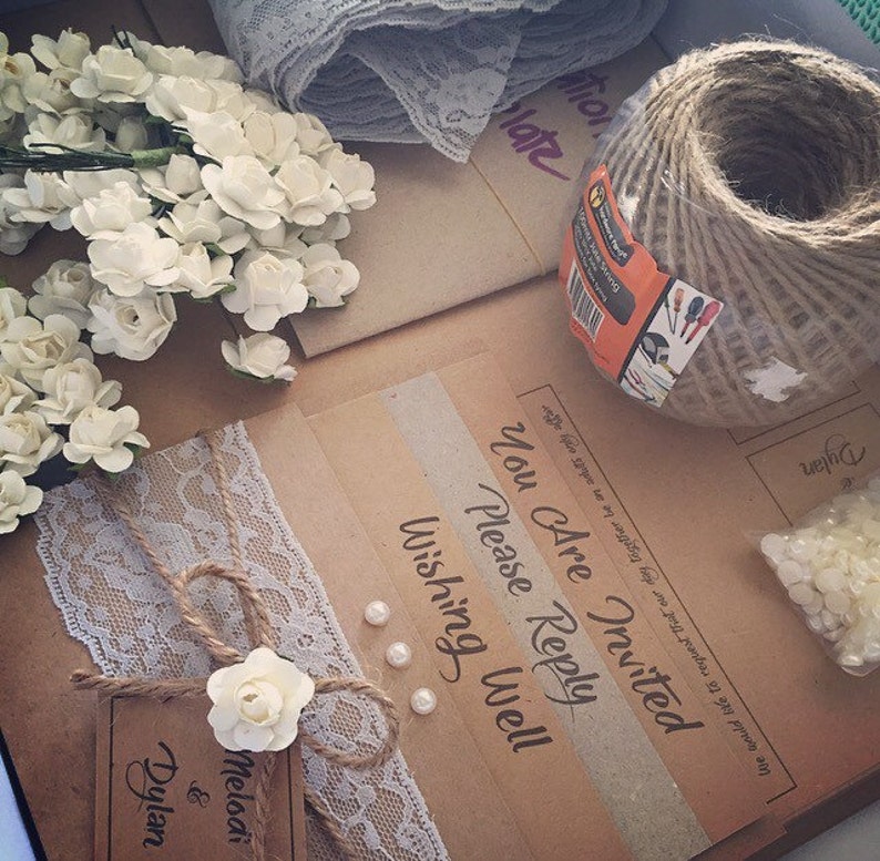 DIY Wedding Invitation Set of 80 Etsy Australia