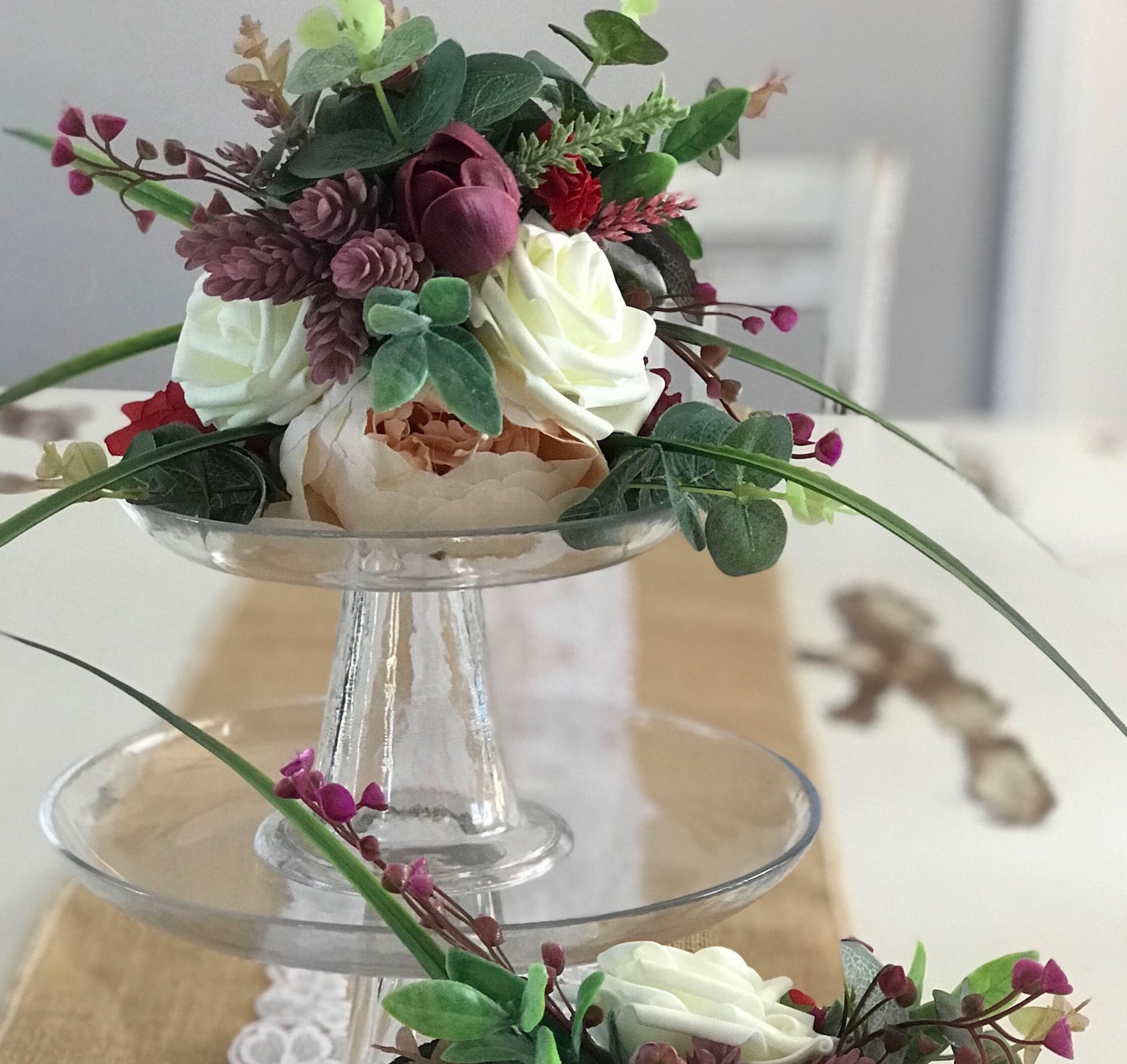 Rustic Artificial Flower Cake Topper single Etsy