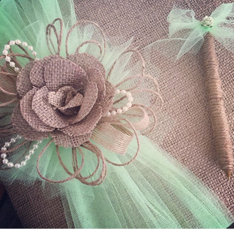 Vintage lace guest book 30x30