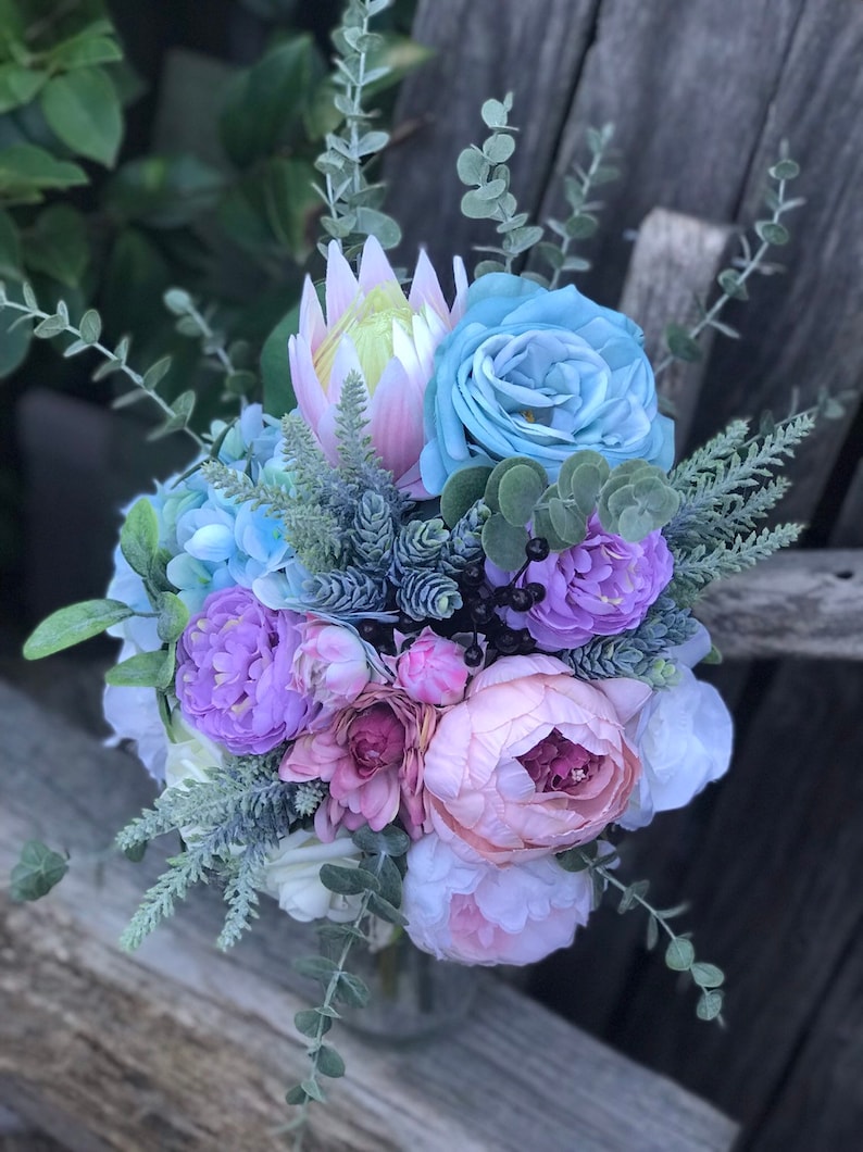 Pastel Coloured Wedding Bouquet for the Bride Etsy