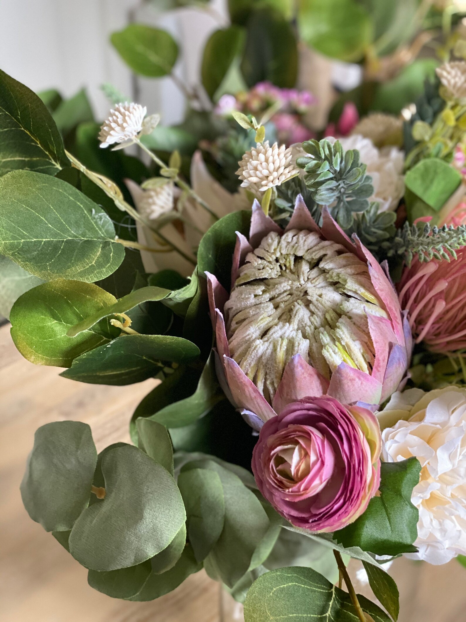 Artificial Protea and Native Greenery Bouquet Set Etsy
