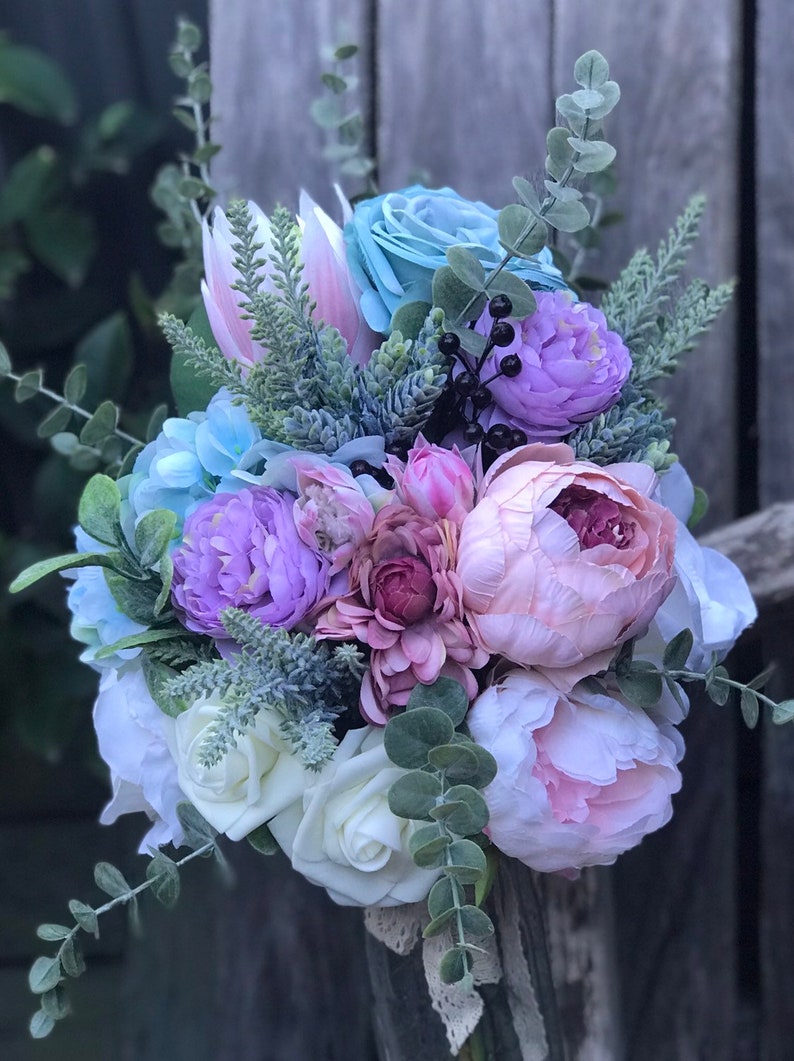 Pastel Coloured Wedding Bouquet for the Bride Etsy