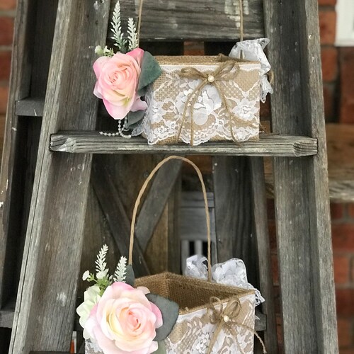 Flower Girl Basket White Willow Basket Flower Girl Basket Etsy