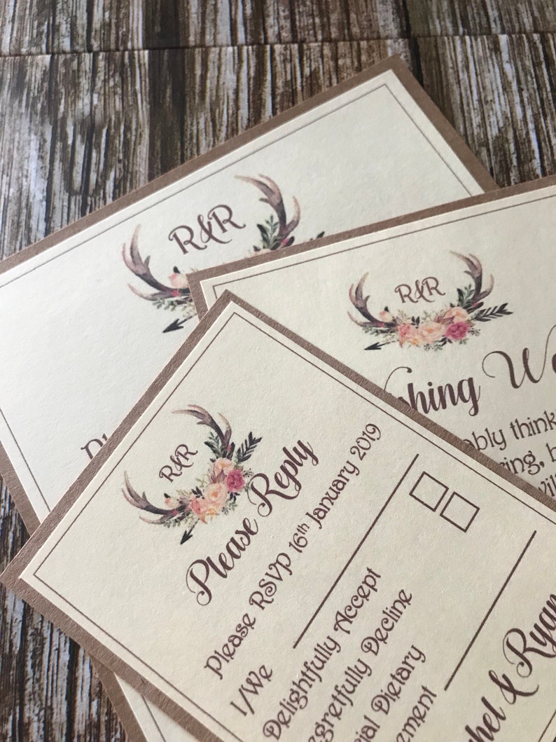DIY Rustic Wedding Invitation Pack X50 Etsy Australia