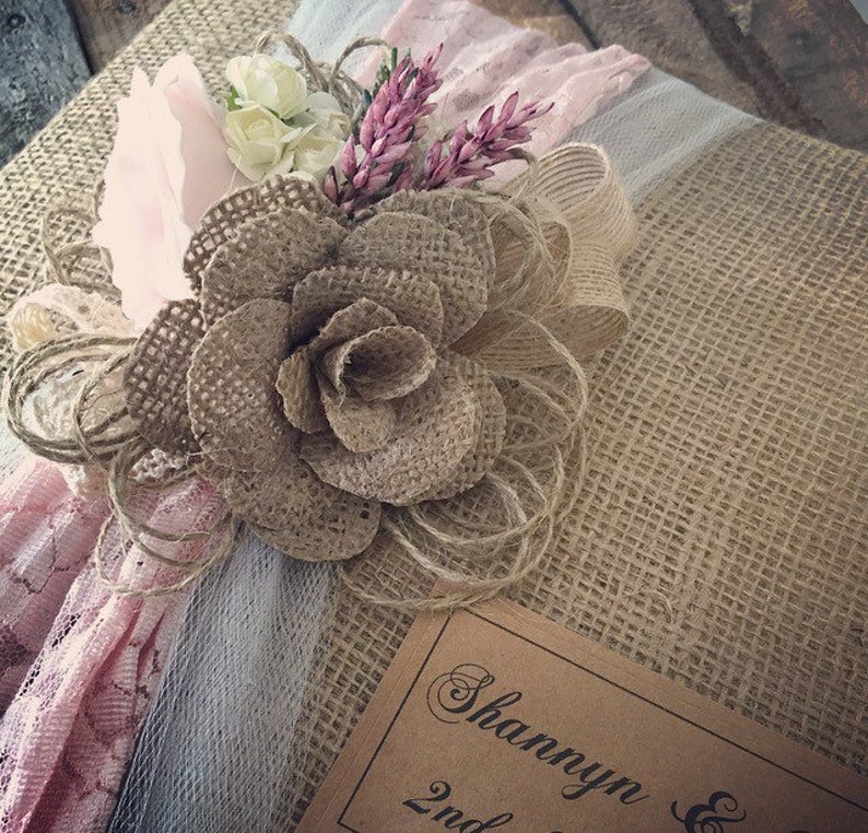 Vintage lace guest book 30x30