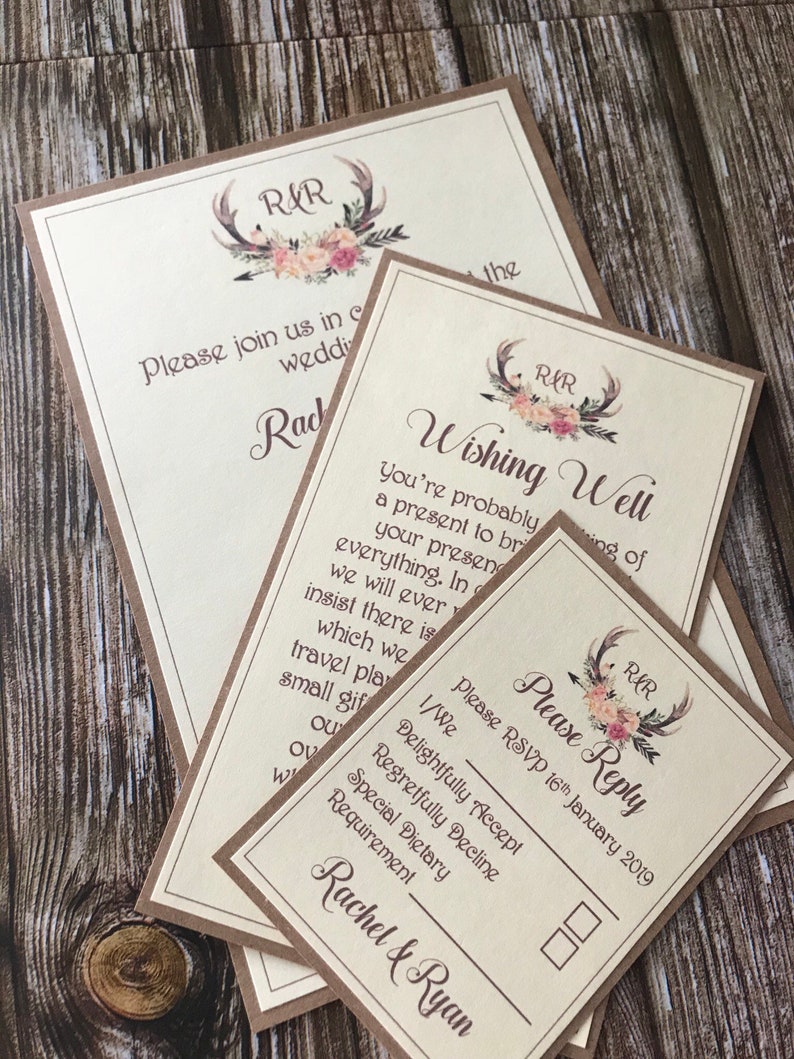 DIY Rustic Wedding Invitation Pack X50 | Etsy Australia