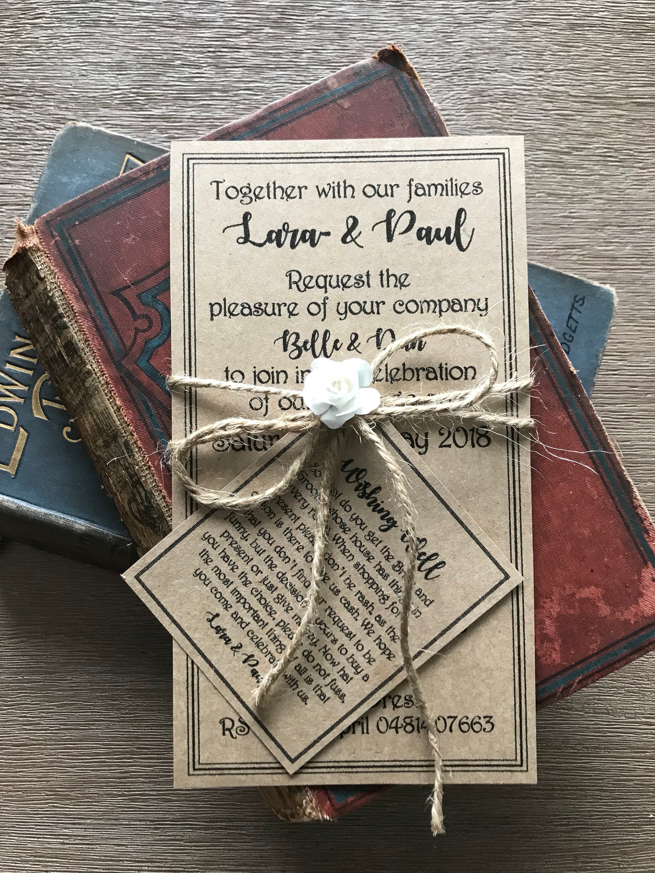 Diy..Rustic wedding invitations | Etsy