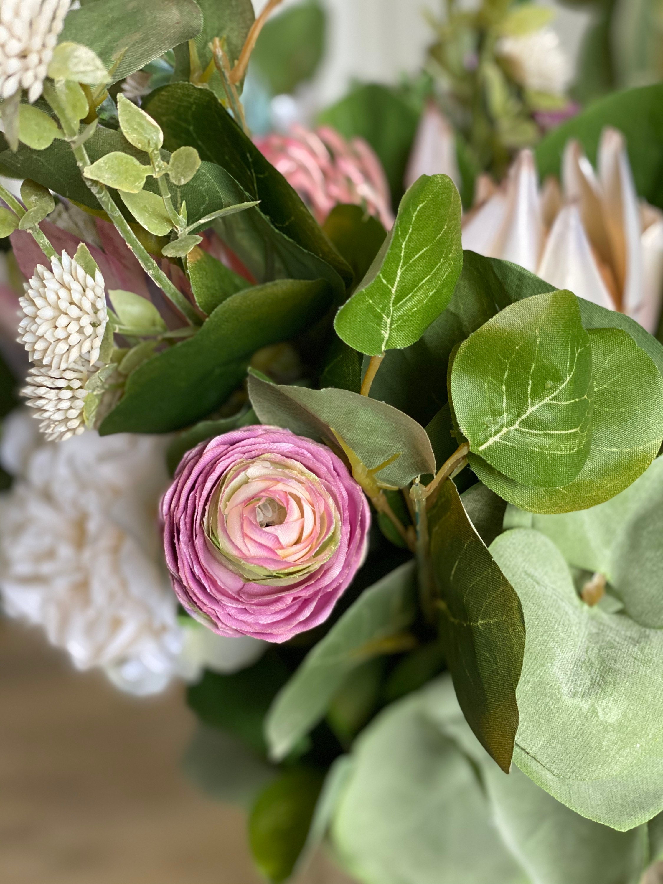 Artificial Protea and Native Greenery Bouquet Set Etsy