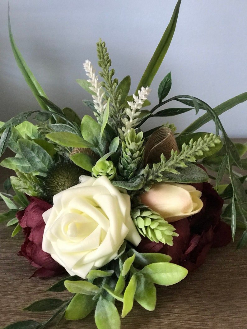 Rustic Artificial Flower Cake Topper single Etsy