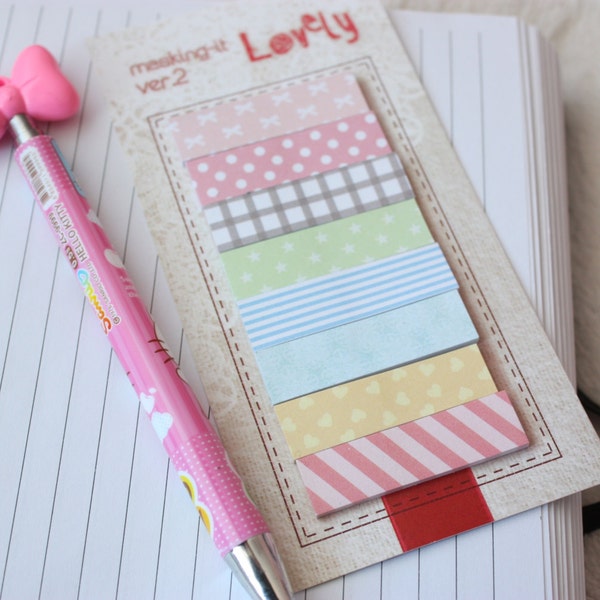 Cute Kawaii Pastel Sticky Notes Bookmarks