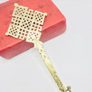 Ethiopian Orthodox Coptic Christian  Handheld Brass Blessing Cross Wall Hanging