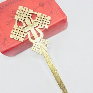 Ethiopian Orthodox Coptic Christian  Handheld Silver Blessing Cross Wall Hanging