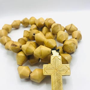 Ethiopian Orthodox Mekuteria Rosary Prayer Beads Crucifix Cross Olivia Wood