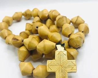 Ethiopian Orthodox Mekuteria Rosary Prayer Beads Crucifix Cross Olivia Wood