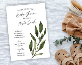 Baby Shower Invitation - Editable Digital Download