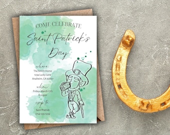 St. Patrick's Day Invitation - Editable Digital Download