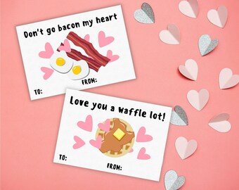 Easy Print Valentines - Digital Download - Breakfast Brunch Sayings
