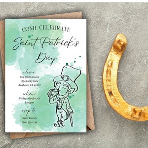 St. Patrick&#39;s Day Einladung - Bearbeitbarer Digitaler Download