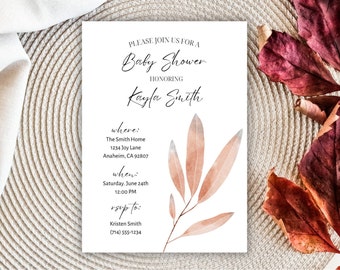 Baby Shower Invitation - Editable Digital Download