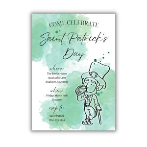 St. Patrick's Day Invitation Editable Digital Download image 2