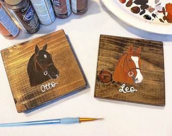 Hand painted horse coasters