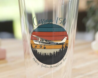 Cessna 150 Pint Glass: Pilot Gift, Aviation Decor (16oz)