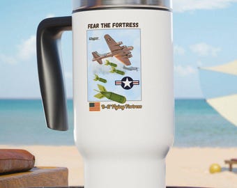 Taza de viaje B-17 Flying Fortress, regalo para entusiastas de la aviación