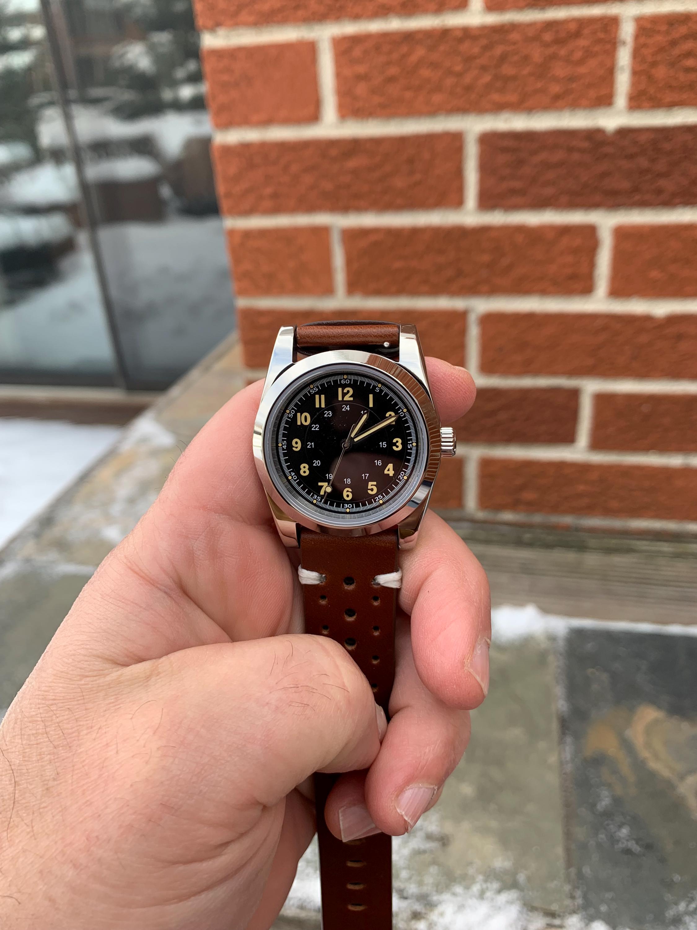 Caliber Seiko Tmi Nh35a 36mm Pilots Watch- Seiko Nh35a Mechanical