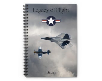 Aviation Heritage Spiral Notebook - Ruled Line, Flight Enthusiast Gift, Pilot Journal, Airplane Inspired Diary.