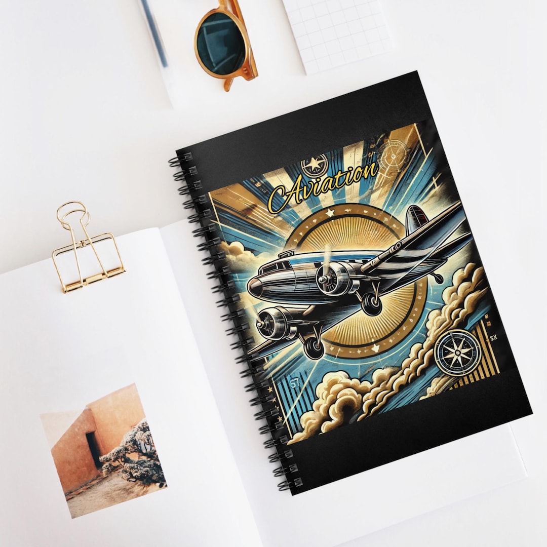 Vintage DC-3 Aviation Spiral Notebook: Airplane Art Journal - Etsy