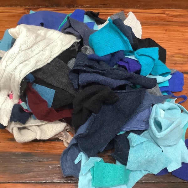 Upcycled cashmere pieces #1. Cashmere cutter scraps. Pure cashmere bits