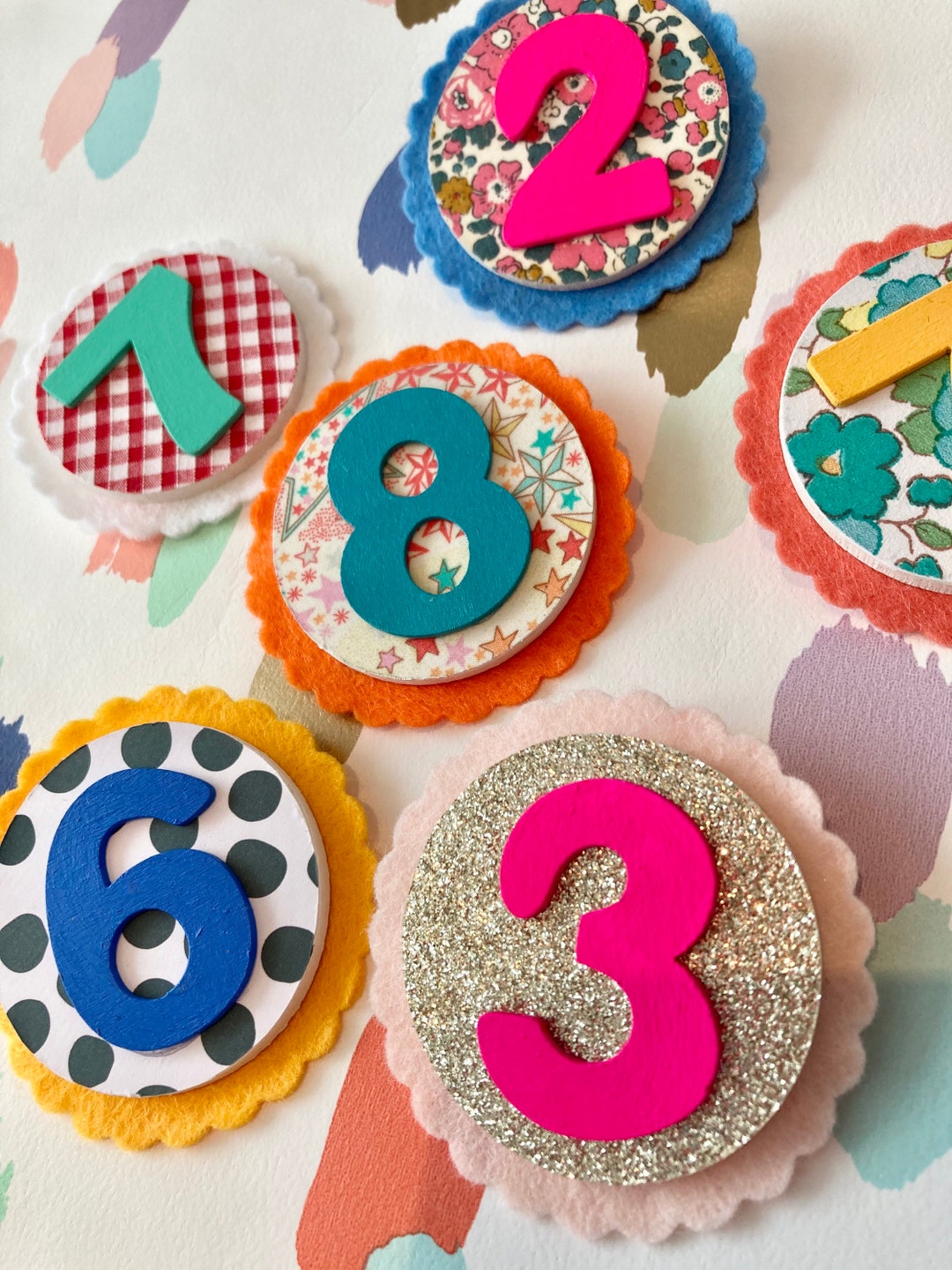 Colourful and Unique Handmade Birthday Badge- Gift for Kids - Etsy