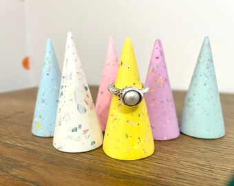 Cone ring holder terrazzo jesmonite