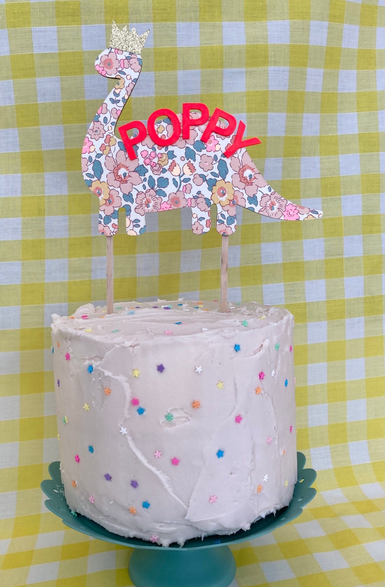 Dinosaur personalised cake topper hand painted and unique Brontosaurus (Betsy)