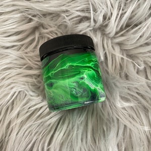 Stash Jar Glass Black Lime Green smell proof