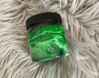 Stash Jar Glass Black Lime Green smell proof