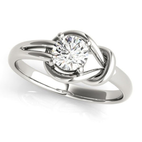 Amelie .25ct Diamond Ring | .25ct Moissanite Solitaire Love Knot Engagement Ring | Promise Ring
