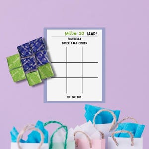TRAKTATIE - Leuke, originele & budgetvriendelijke traktatie voor school of feestjes, speelkaarten voor Boter-Kaas-Eieren, digitale download