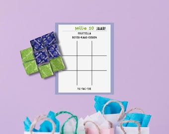 TRAKTATIE - Leuke, originele & budgetvriendelijke traktatie voor school of feestjes, speelkaarten voor Boter-Kaas-Eieren, digitale download