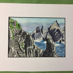 Skellig Islands - Original Watercolor Painting of Ireland