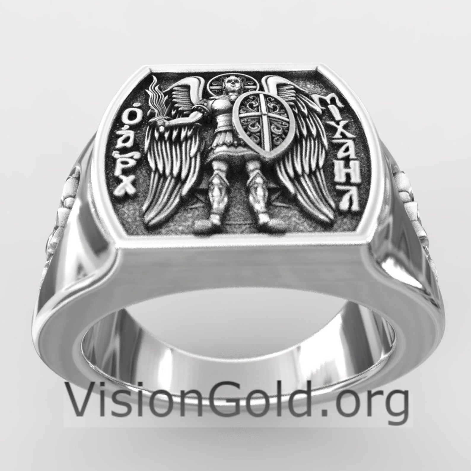Archangel Saint Michael Ring, 925 Silver St Michael Ring, Men