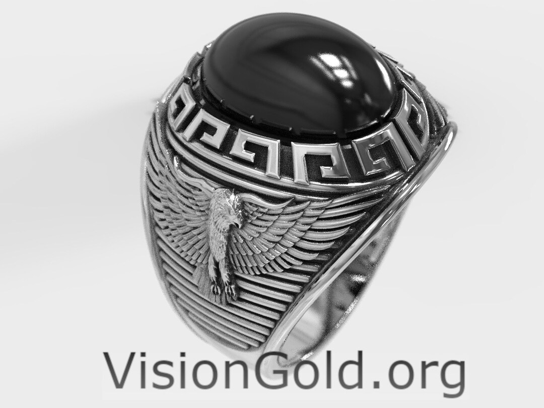 Black Onyx Ring Ring for Men Black Gem Stone Ring Onyx