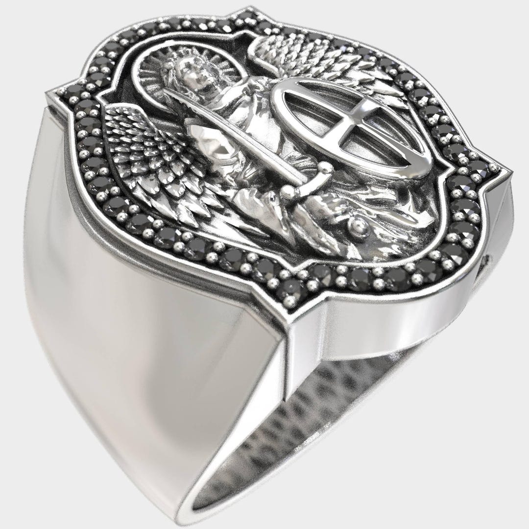 Christian Gift Signet Ring St Michael 0966 - Etsy